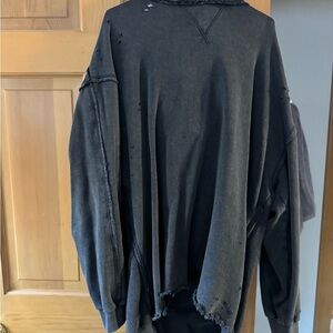Distressed Black Sweatshirt